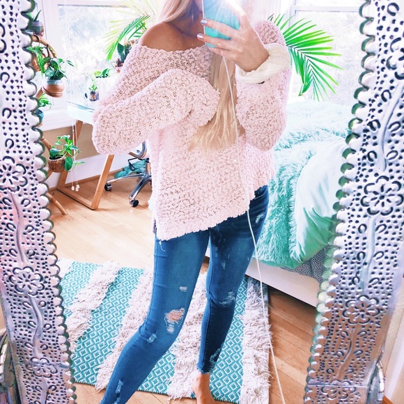 Sweaters - Pink Fairy Plush Slouchy Knit